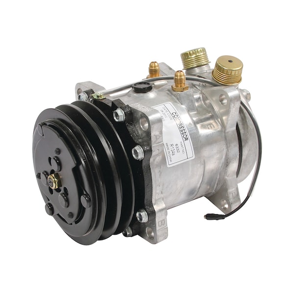 Compressor, New, Sanden Style w/ Clutch (6332) 10.8" x7.6" x7.7"